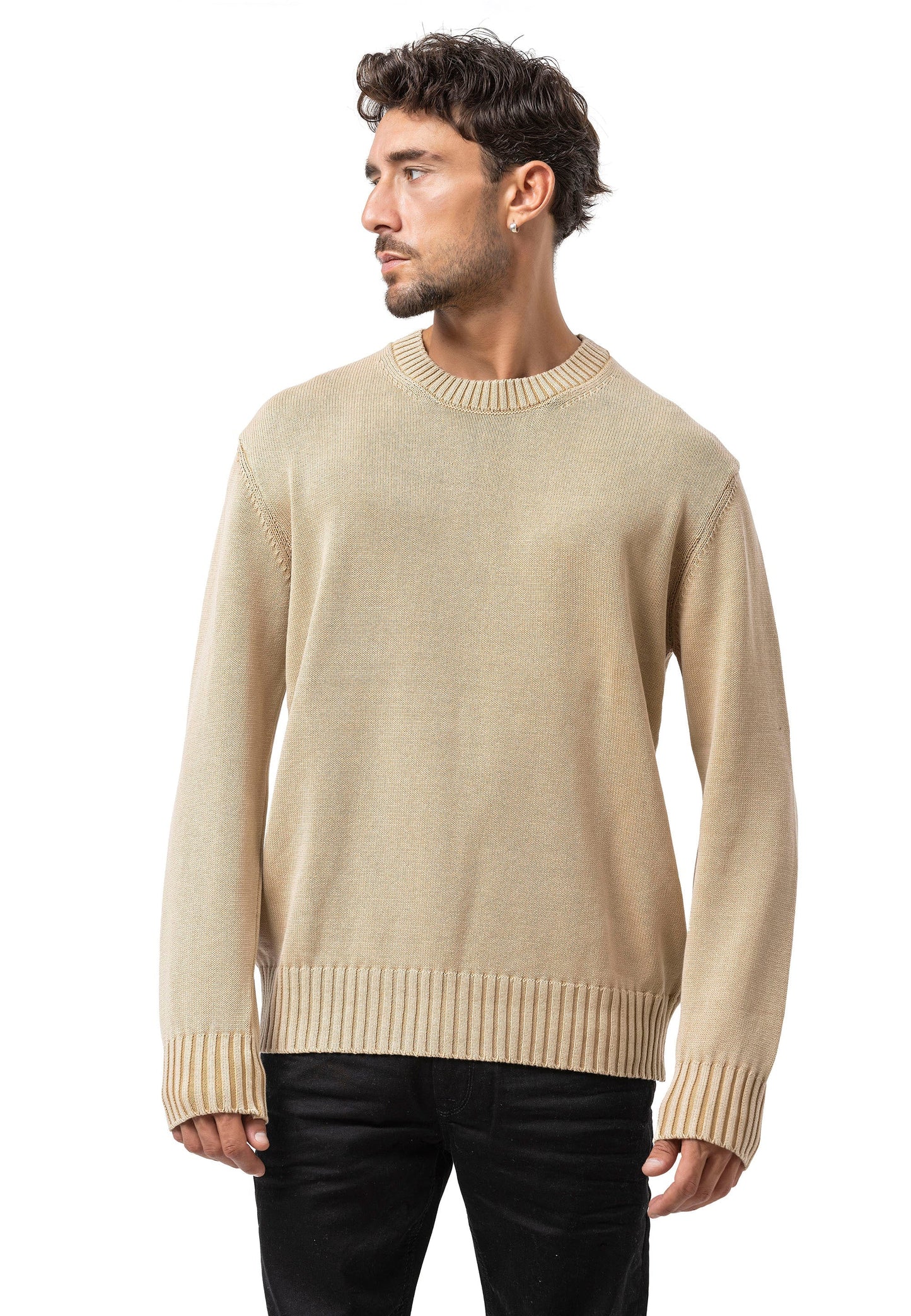 Cipo & Baxx CHENG Herren Pullover beige CP289