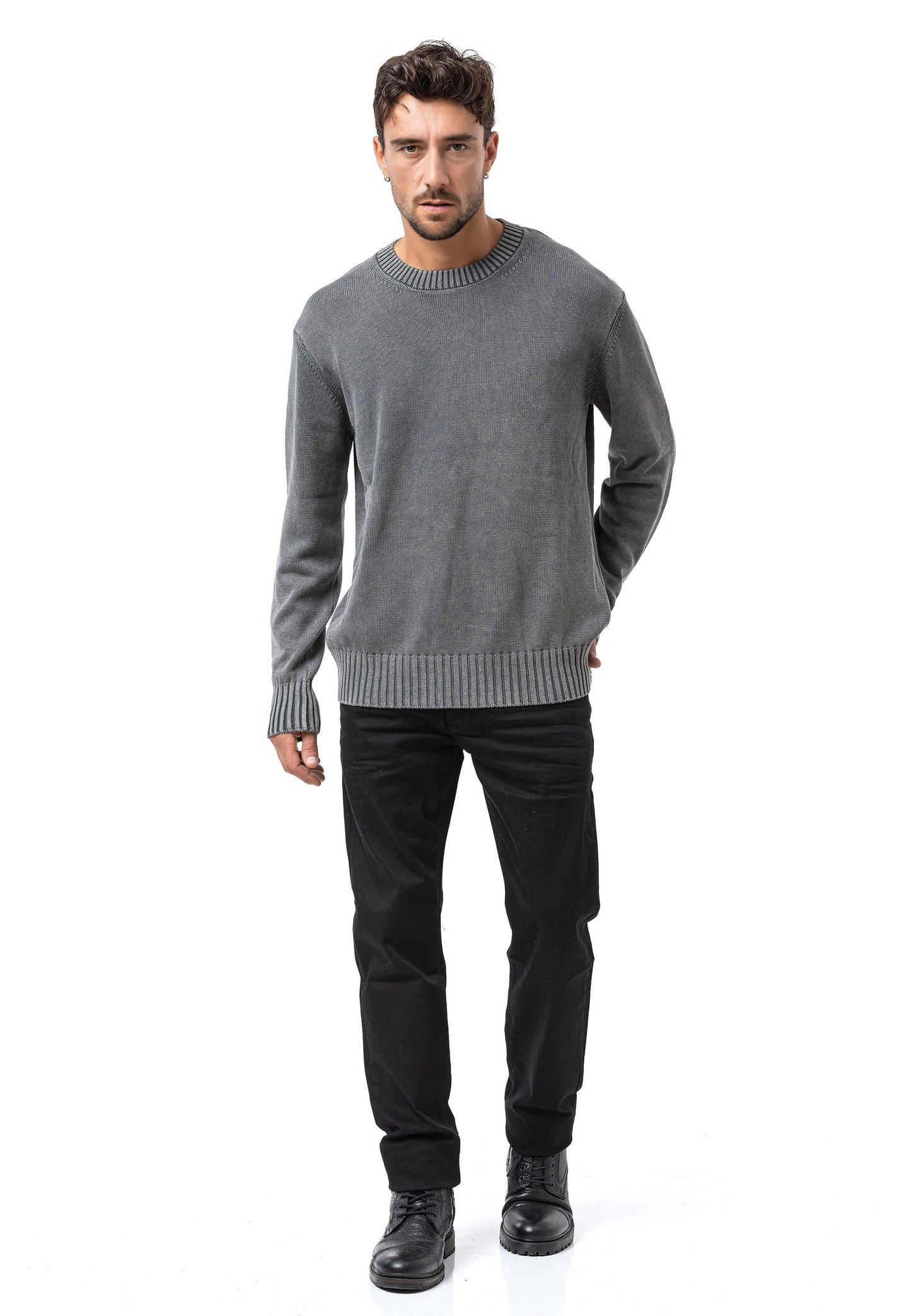 Cipo & Baxx CHENG Herren Pullover grau CP289