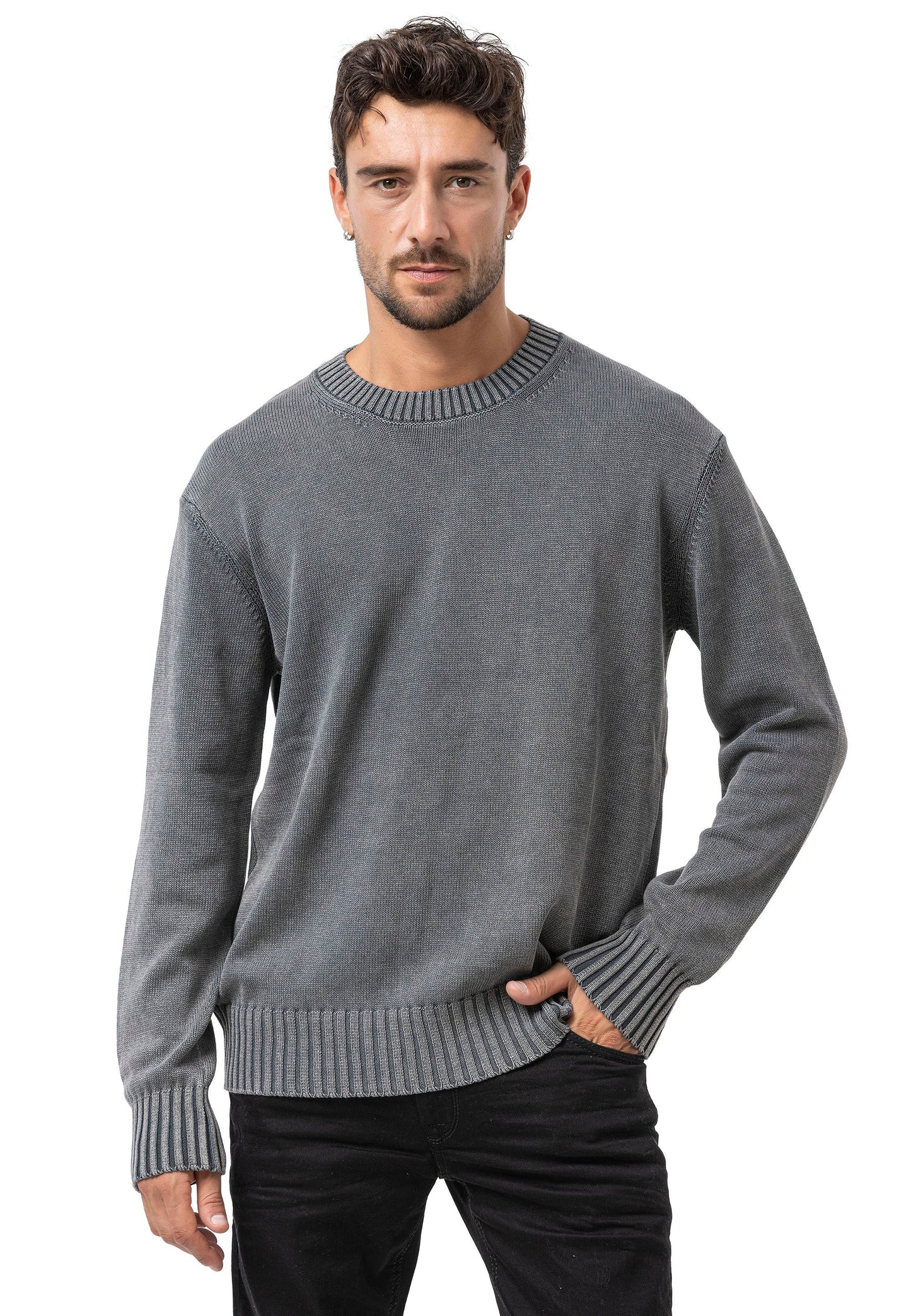 Cipo & Baxx CHENG Herren Pullover grau CP289