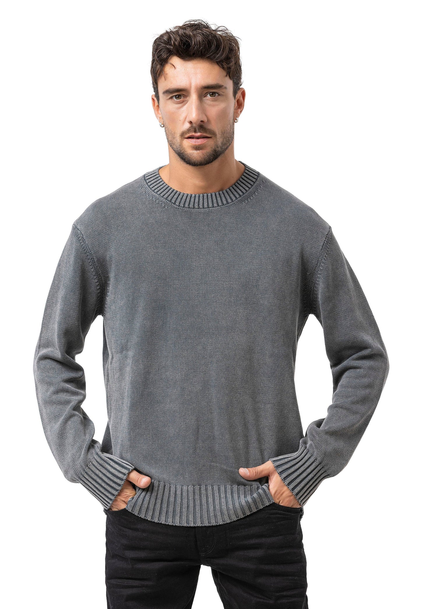 Cipo & Baxx CHENG Herren Pullover grau CP289