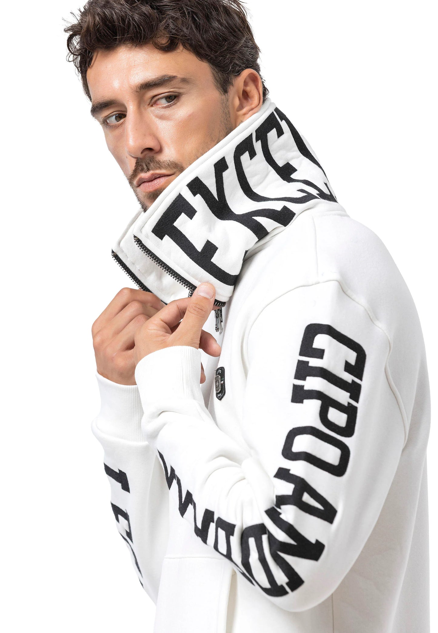 Cipo & Baxx COMOX Herren Kapuzen Hoodi Sweatshirt weiss CL605