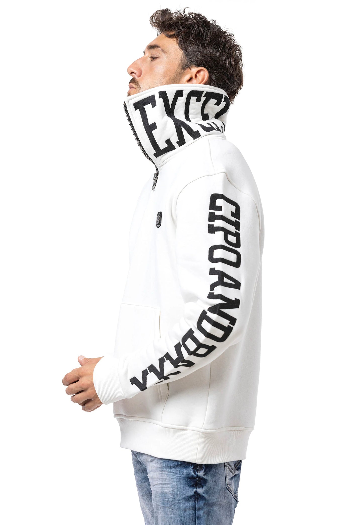 Cipo & Baxx COMOX Herren Kapuzen Hoodi Sweatshirt weiss CL605