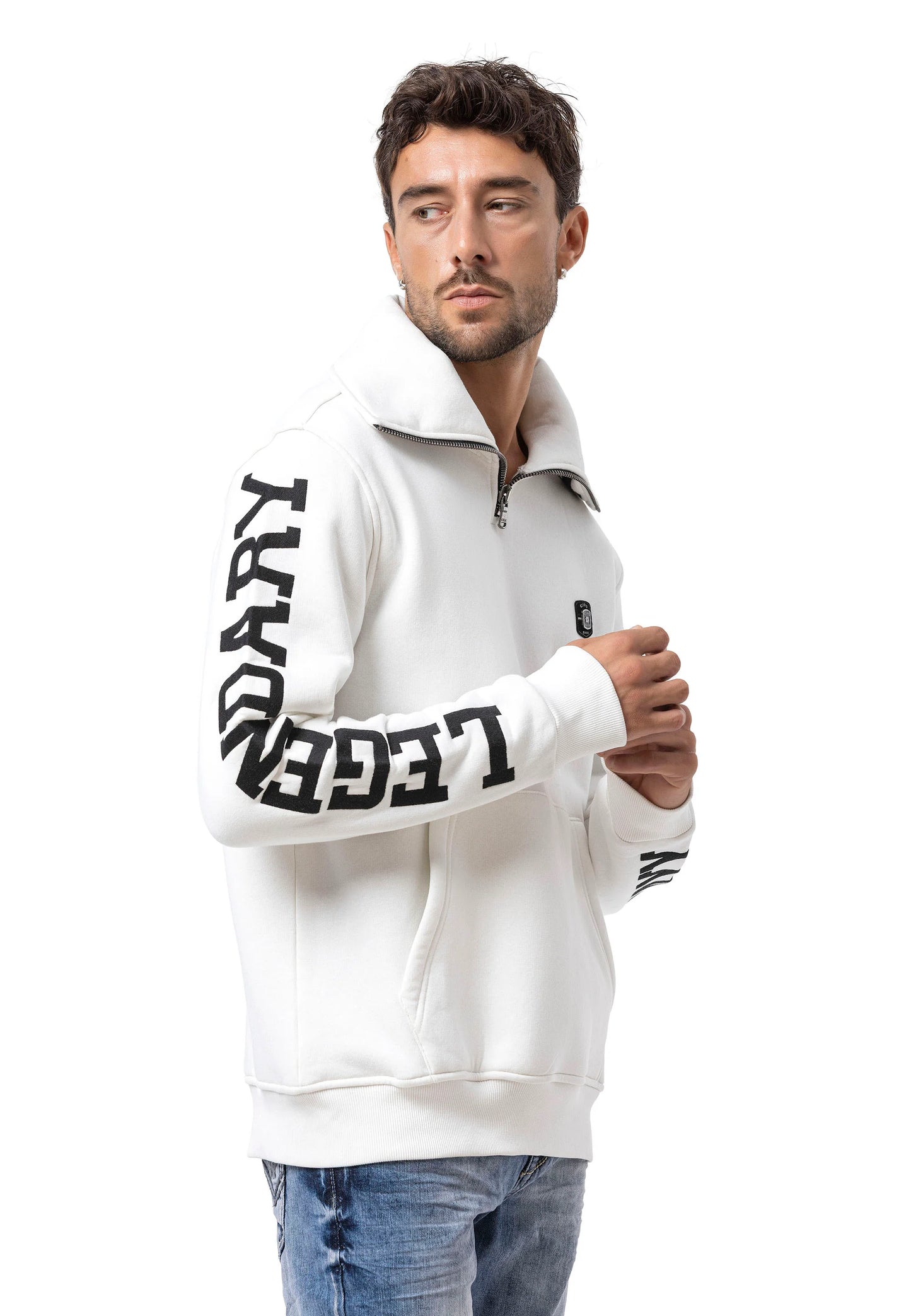 Cipo & Baxx COMOX Herren Kapuzen Hoodi Sweatshirt weiss CL605