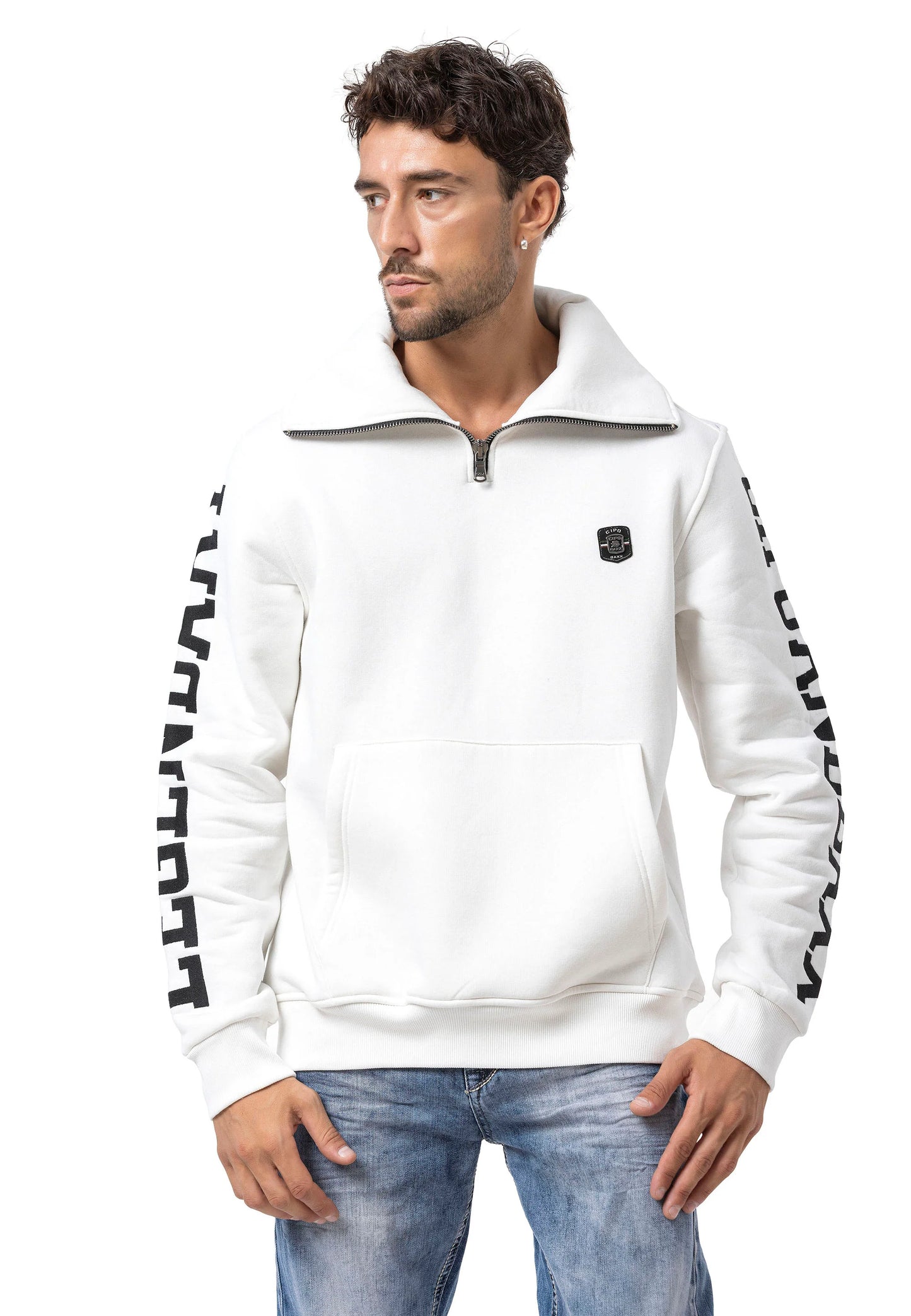 Cipo & Baxx COMOX Herren Kapuzen Hoodi Sweatshirt weiss CL605