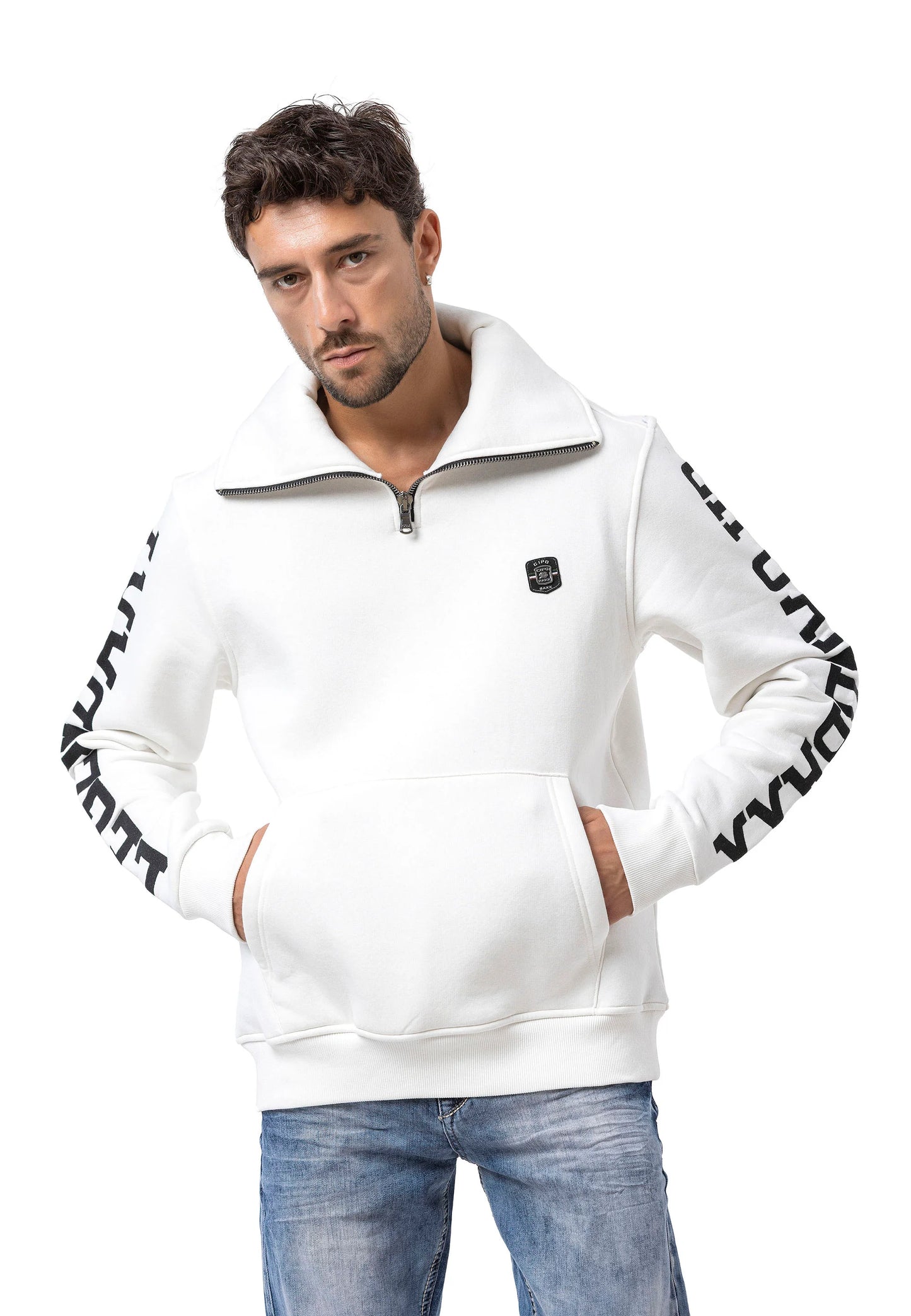 Cipo & Baxx COMOX Herren Kapuzen Hoodi Sweatshirt weiss CL605