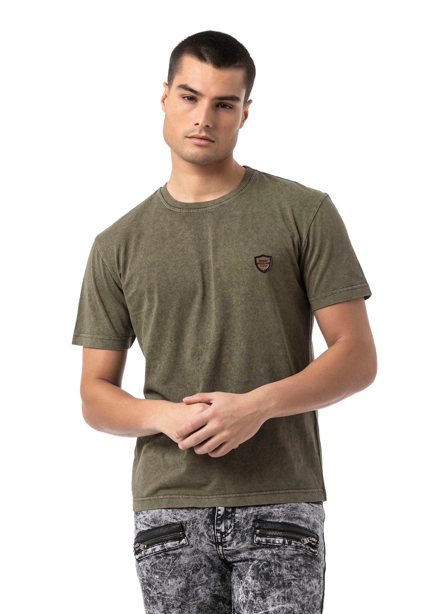 Cipo & Baxx PARK Herren T-Shirt green  Relax Fit CT808