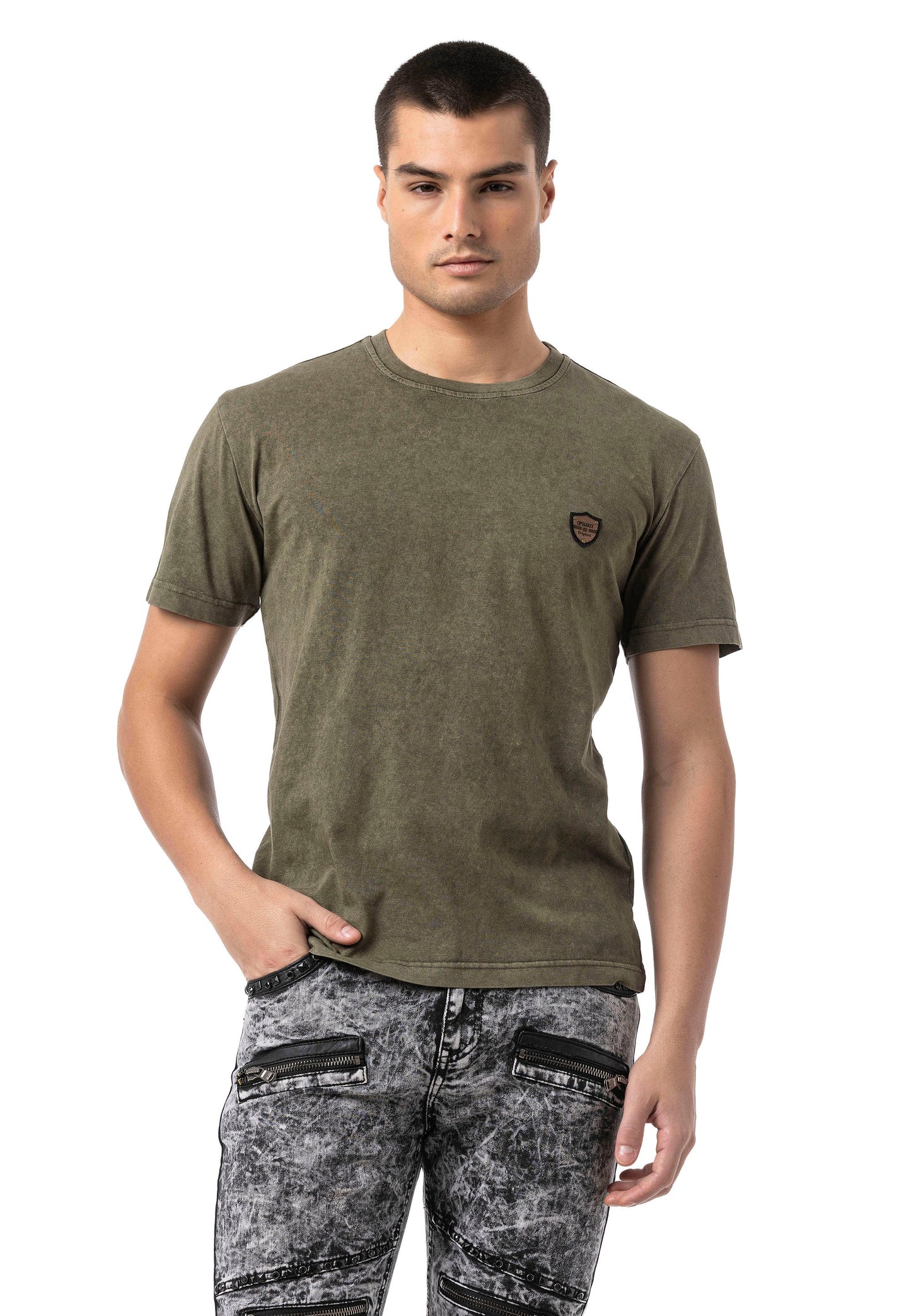 Cipo & Baxx PARK Herren T-Shirt green  Relax Fit CT808