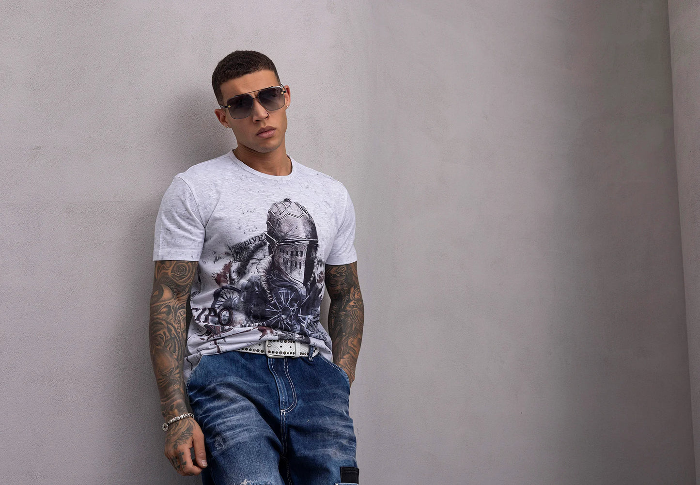 Cipo & Baxx DUEL Herren T-Shirt white CT828