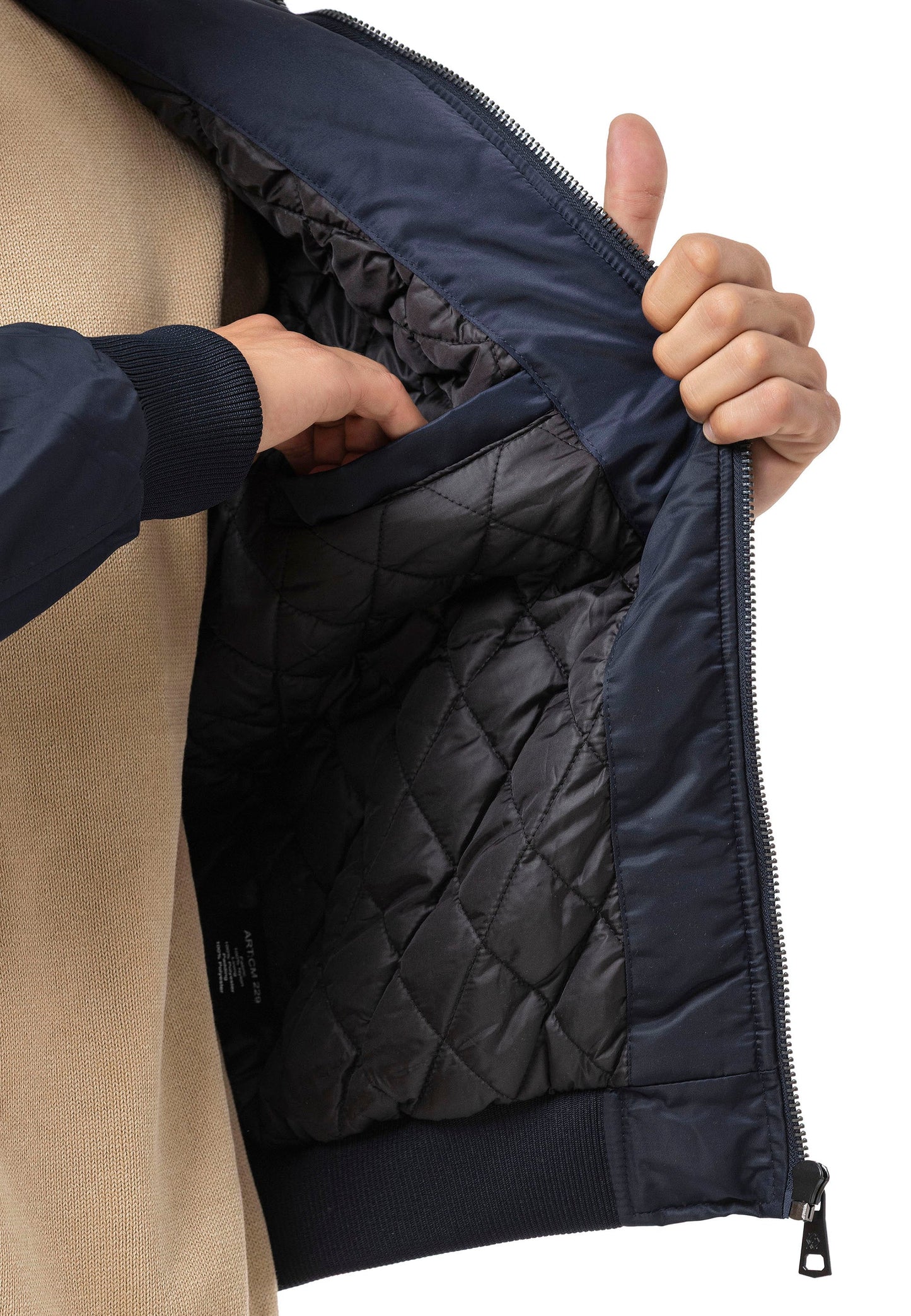 Cipo & Baxx HUNTER Herren Bomberjacke Fell Kapuze blue CM229