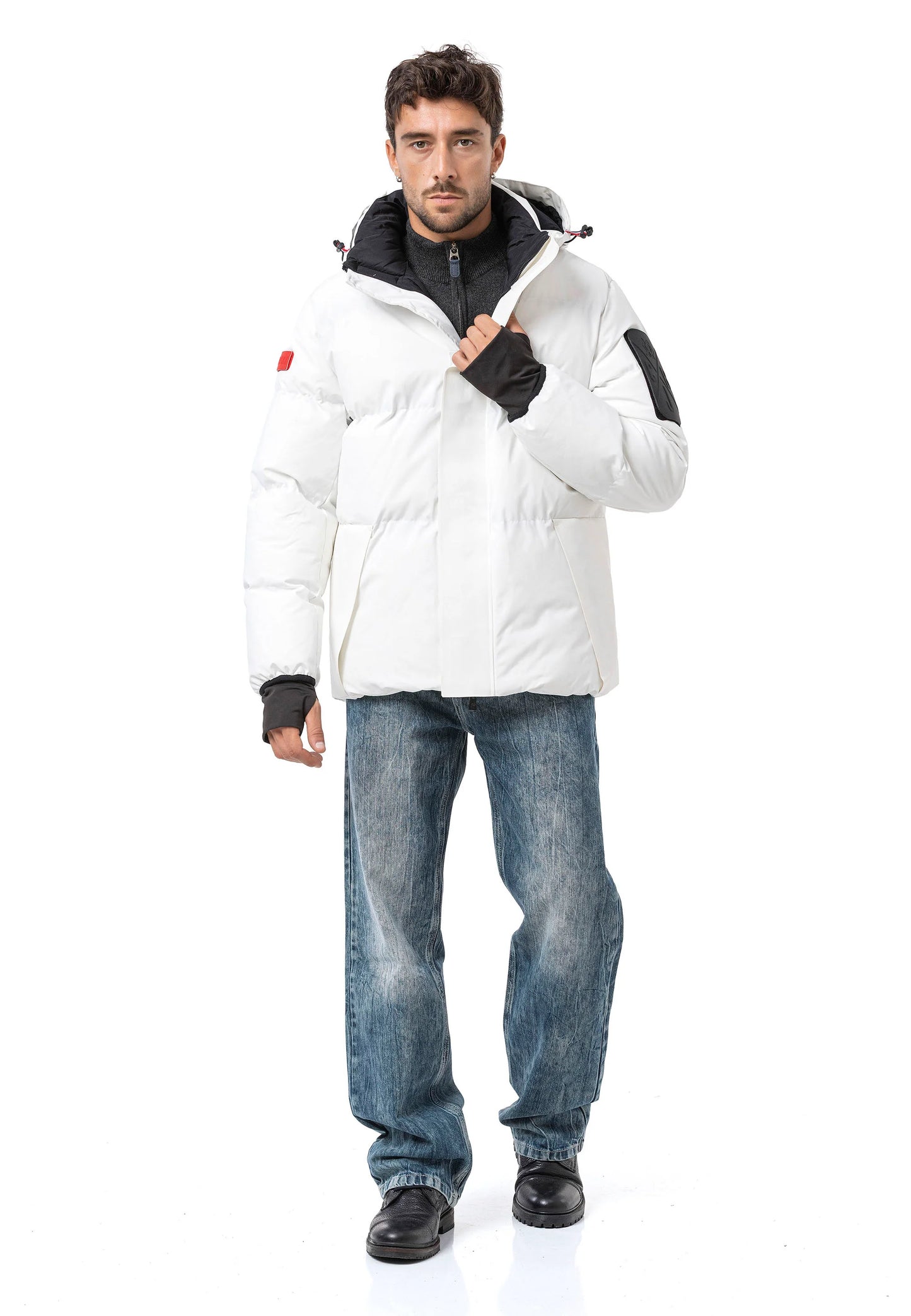 Cipo &amp; Baxx PERM men's bomber jacket hood CM134