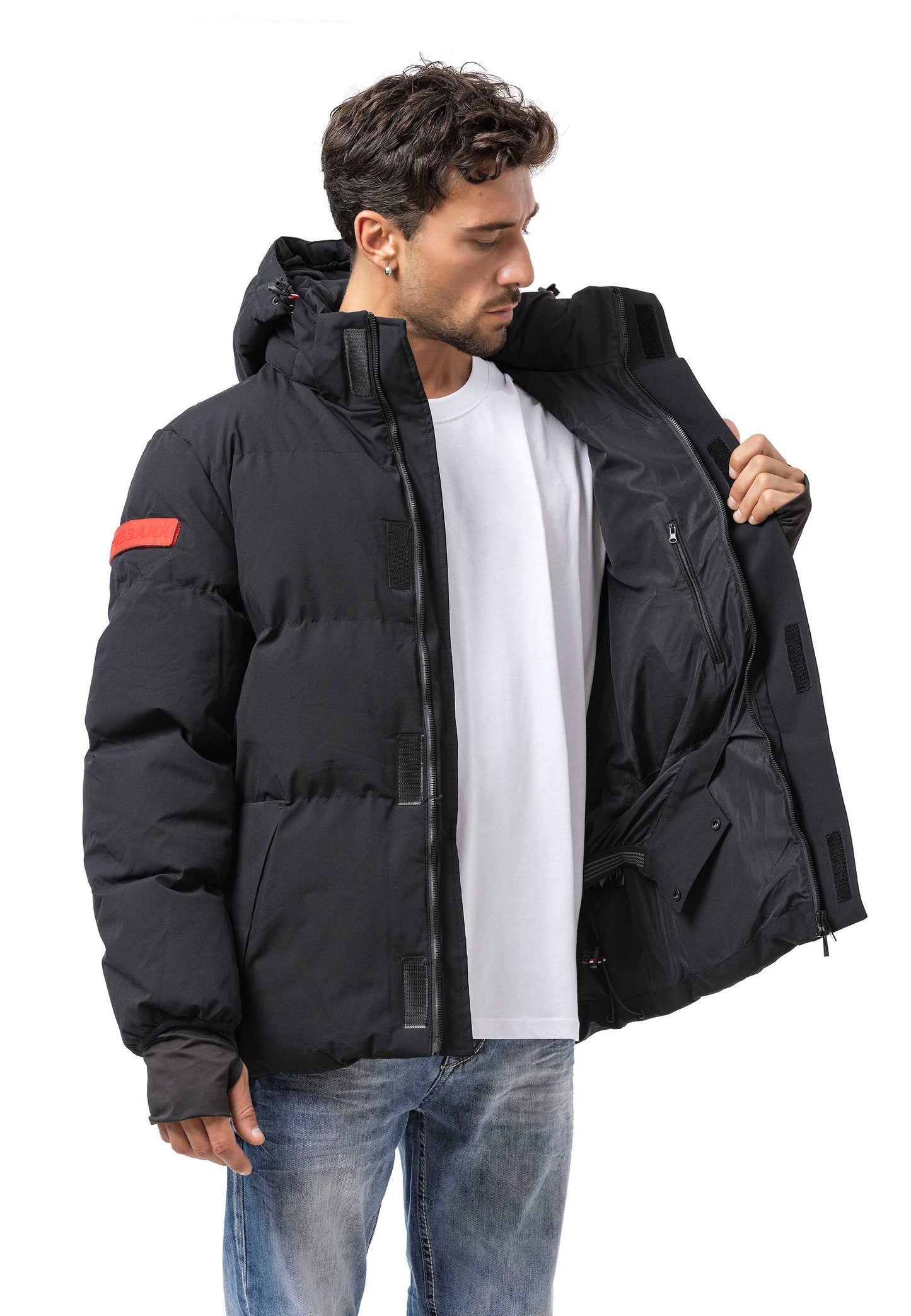 Cipo & Baxx PAL Herren Bomberjacke Kapuze black CM228