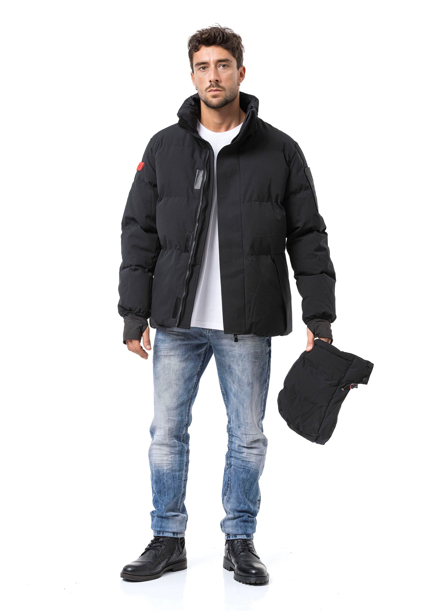 Cipo & Baxx PAL Herren Bomberjacke Kapuze black CM228