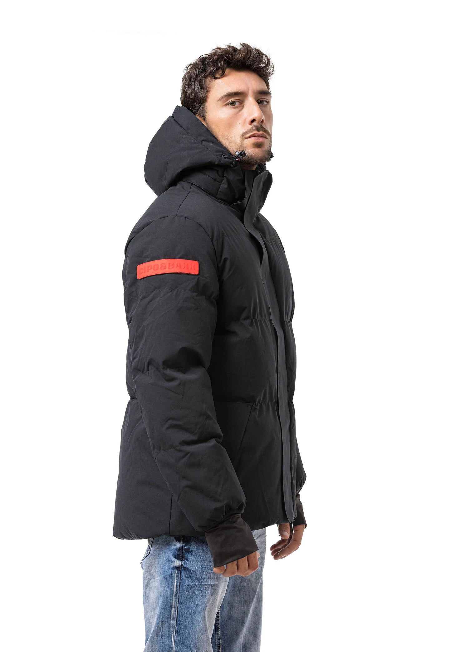 Cipo & Baxx PAL Herren Bomberjacke Kapuze black CM228