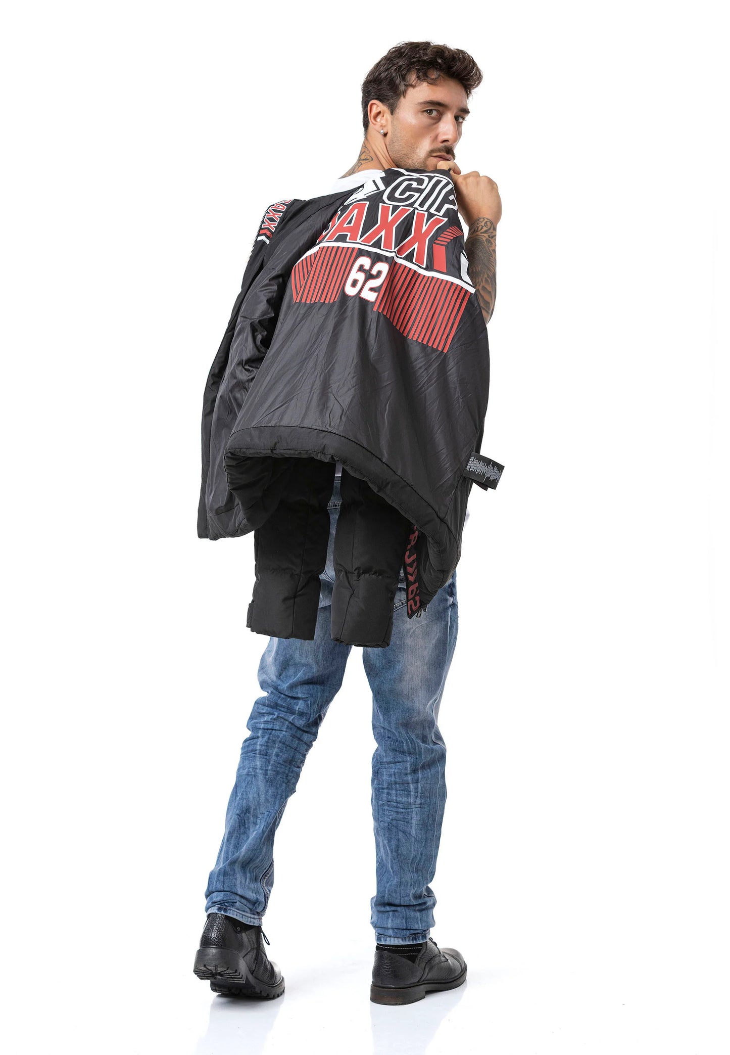 Cipo &amp; Baxx MARTIN men's bomber jacket fur collar CM220