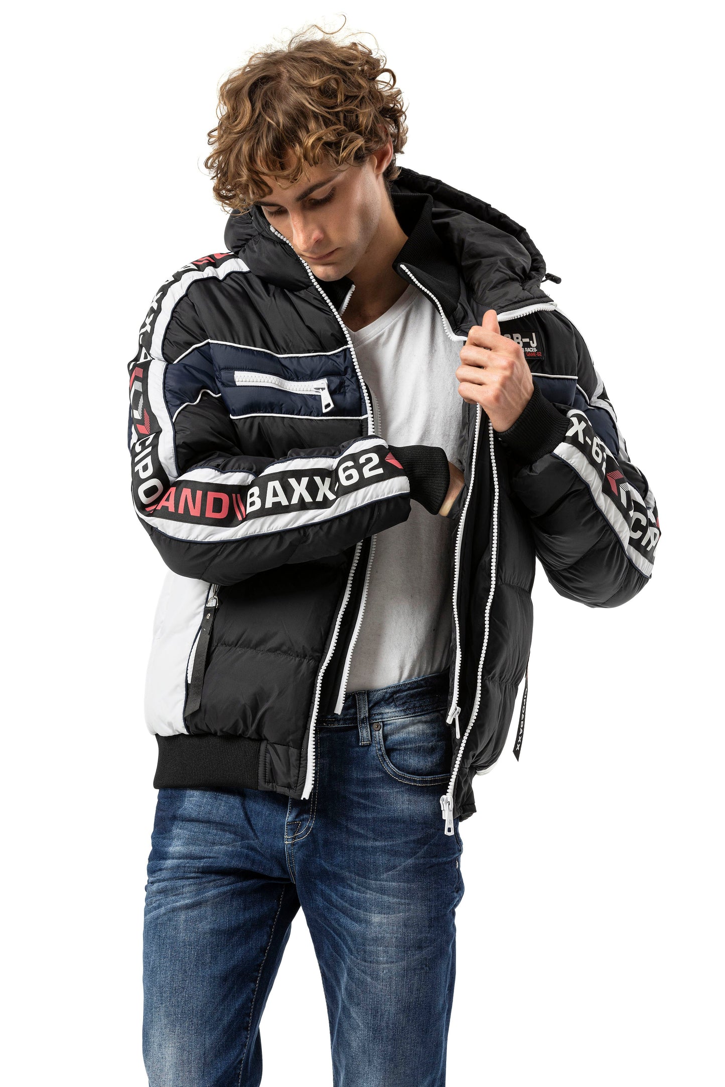 Cipo &amp; Baxx MARTIN men's bomber jacket fur collar CM220