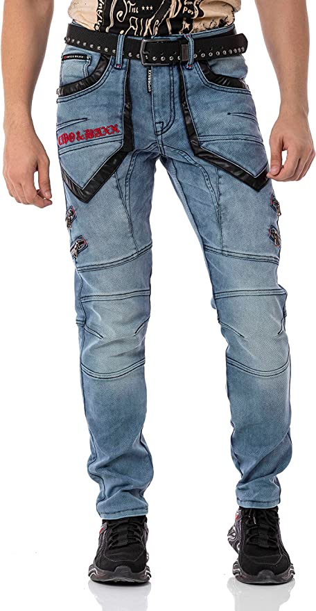 Cipo & Baxx NEAPEL BLUE Herren Cargo Jeans CD795