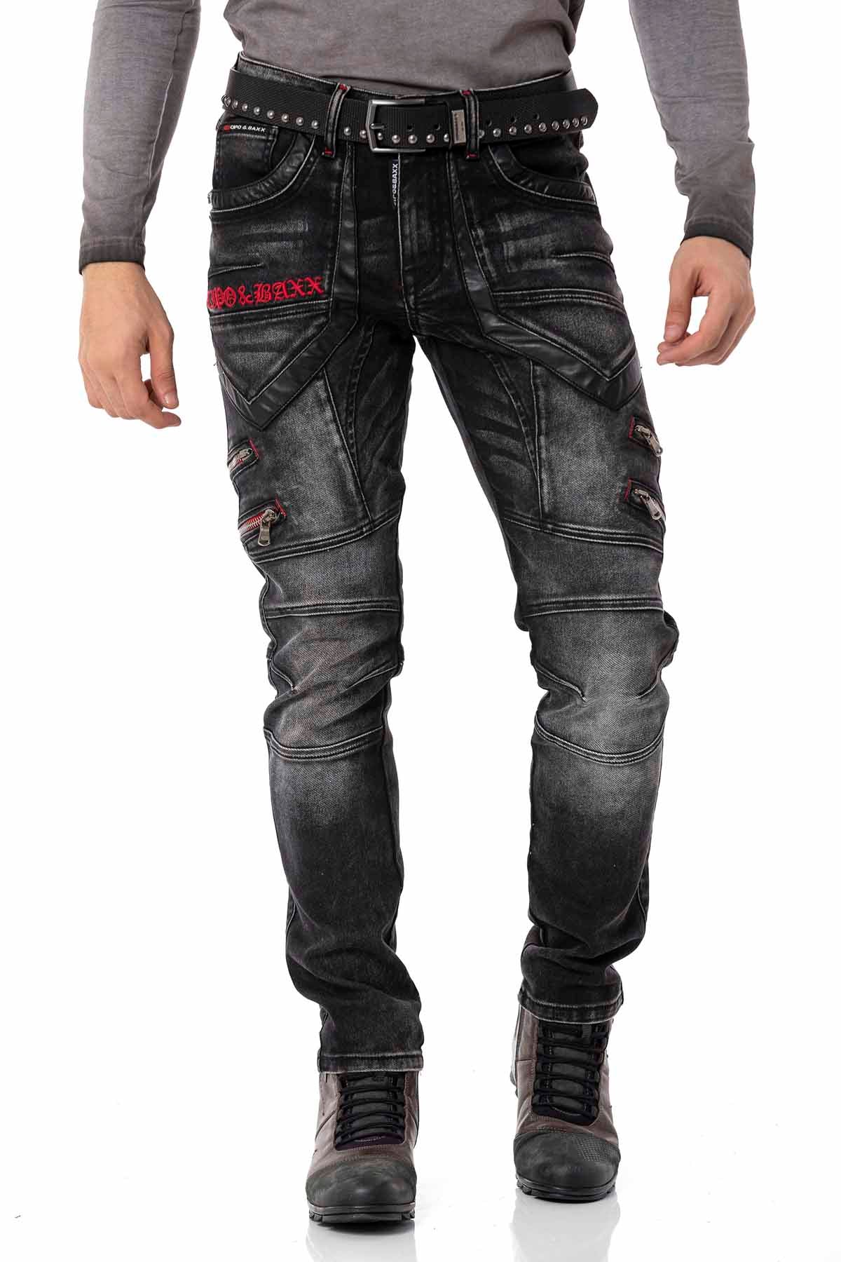 Cipo & Baxx Felpa Uomo Collage CL500 – Con Zip, Stampe E Strisce – Tempo Libero