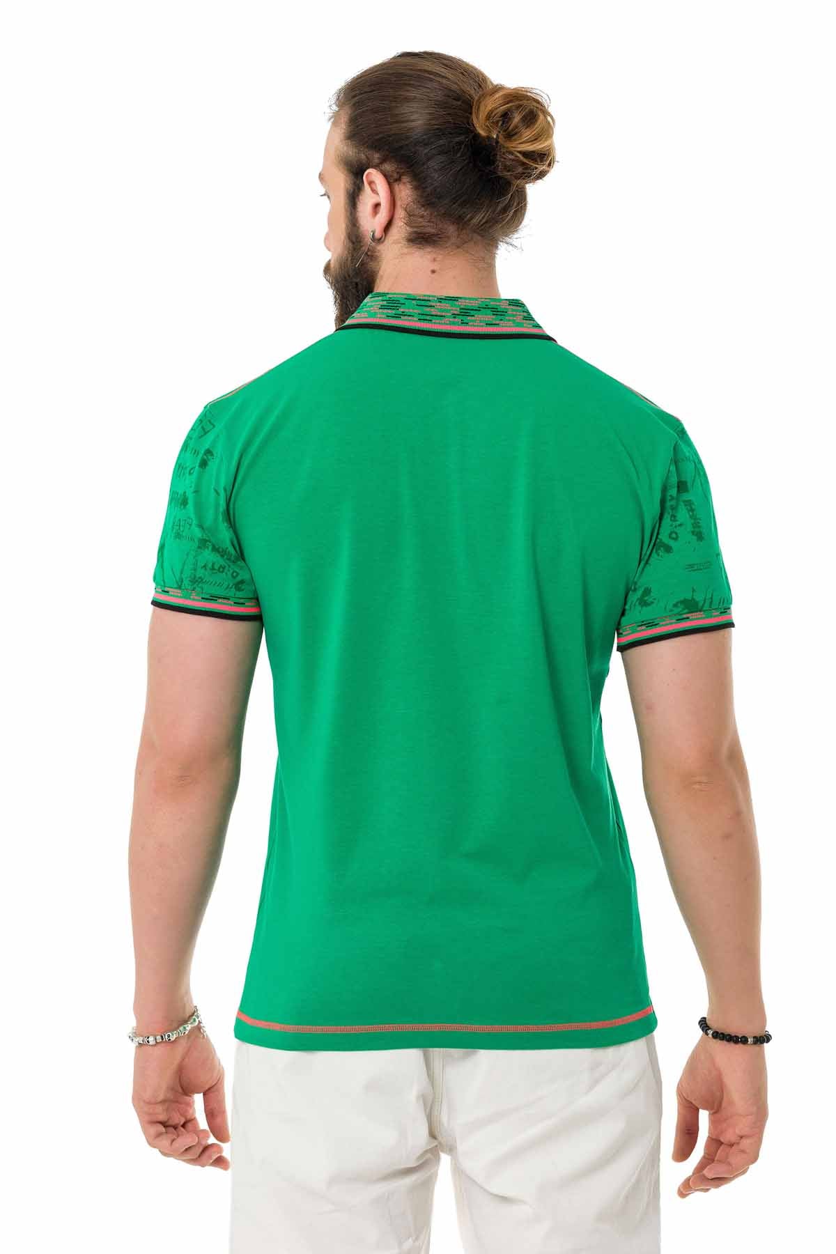 Cipo &amp; Baxx MARINE GREEN Men's Polo T-Shirt CT738