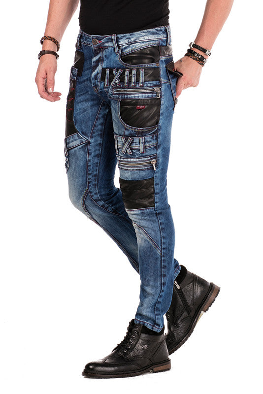 Vaqueros de hombre Cipo &amp; Baxx MATRIX denim CD482