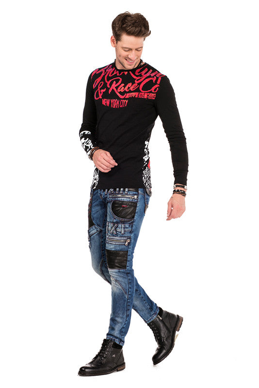 Vaqueros de hombre Cipo &amp; Baxx MATRIX denim CD482