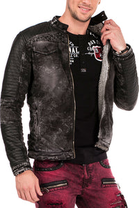 Cipo &amp; Baxx VECTOR Men's Biker Jeans Jacket Denim CJ236