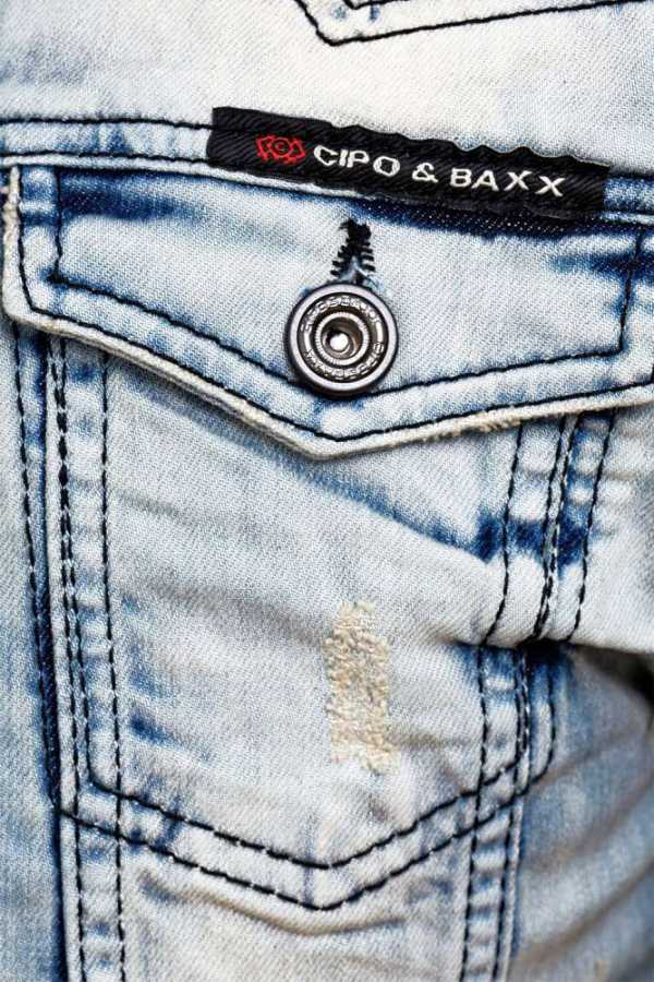 Cipo & Baxx PORTLAND Herren Jeans Jacke Weste Denim Hoodie CJ112