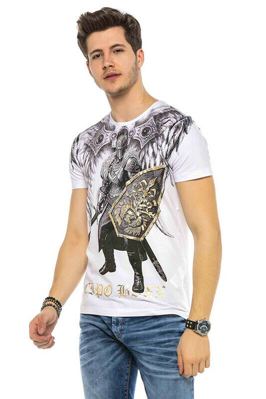 Cipo & Baxx KNIGHT Herren T-Shirt CT546 weiß