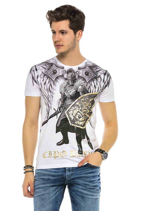 Cipo & Baxx KNIGHT Herren T-Shirt CT546 weiß